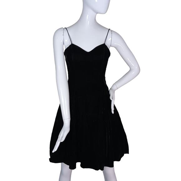 Vintage Perspective Dress Size 3 Velvet Black Sleeveless Back Zipper Closure - Picture 1 of 10